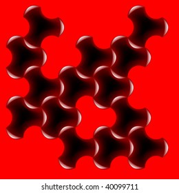 red puzzle, vector art illustration