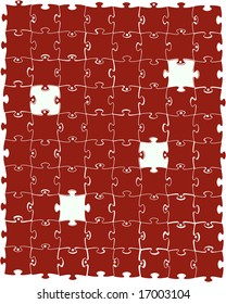 Red puzzle. Vector illustration