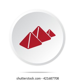 Red Pyramids icon on white web button