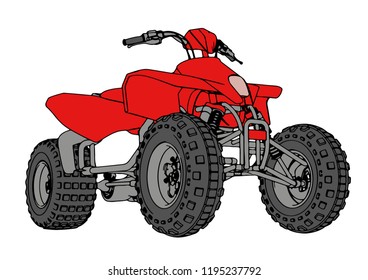 red quad bike vector