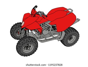 Red Quad Bike Vector Stock Vector (Royalty Free) 1195237828 | Shutterstock