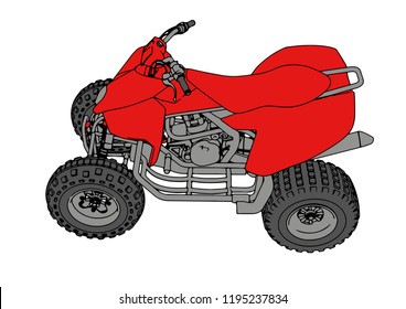 Red Quad Bike Vector Stock Vector (Royalty Free) 1195237816 | Shutterstock