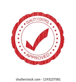 Red Quality control grunge Stamp on white background,Thai design.Vector