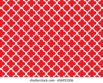 Red Quatrefoil Background