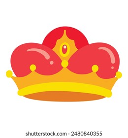 Red queen crown hand drawn illustration