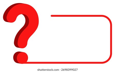 Red question and exclamation marks next to a blank frame on a white background, ideal for creative design use.