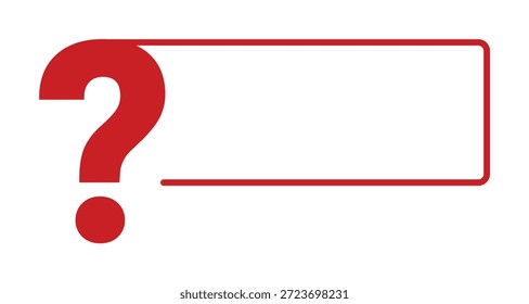 Signo de interrogación rojo con la barra en blanco en el fondo blanco.