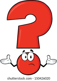 Red Question Mark Cartoon Character With A Confused Expression