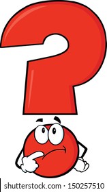 Red Question Mark Character Thinking