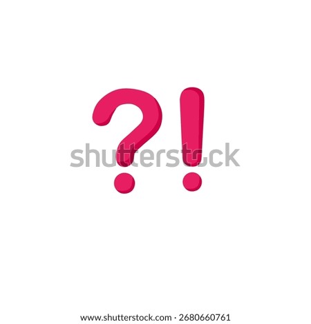 red question mark and exclamation mark symbols. Representation of doubt, confusion, curiosity, surprise, warning, and important information.