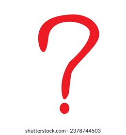 rotes Fragezeichen, Symbol auf weißem Hintergrund