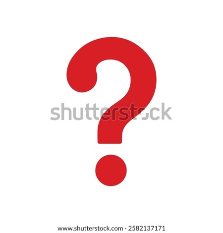 Red question mark icon silhouette vector flat illustration design.