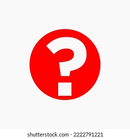 Red question mark icon. Red question symbol.