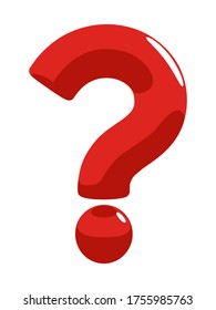 Icono de signo de interrogación rojo, ilustración vectorial