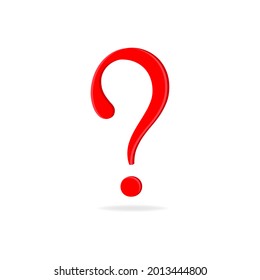 Red question mark isolated on white background
