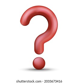 Red question mark isolated on white background. Vector illustration. Eps 10.