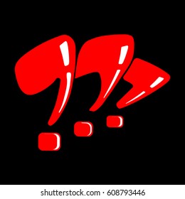 Red question mark , isolated on white
