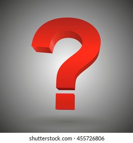 red question mark isolated white background Vector illustration