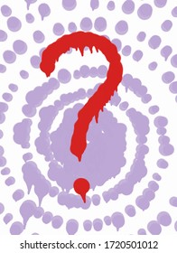 Red question mark paint art.