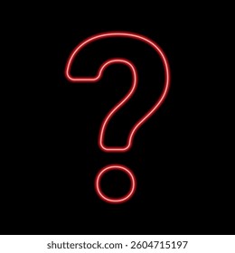red question mark symbol on black vector illustration
