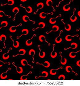 red questions on a black background seamless pattern, vector