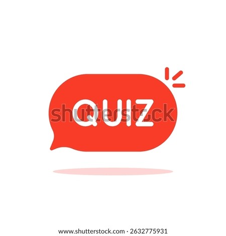 red quiz icon like game show for fun time. simple flat trend modern abstract chatroom or enquiry logotype graphic design element isolated on white. concept of contest interview or secret pictogram