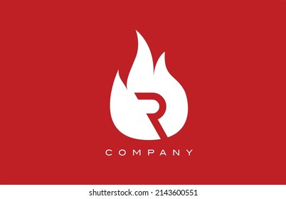 red R fire flames alphabet letter logo design. Creative icon template for company  and business
