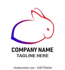Red Rabbit Vector Illustration Isolated on White Background