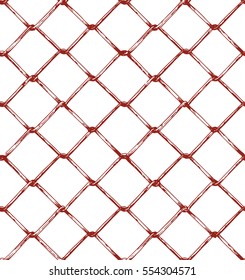 red rabitz grid fence pattern