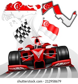 Red Race Car GP Singapore