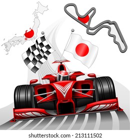 Red Race Car GP Suzuka Japan