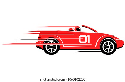 Red race car with number vector