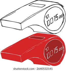 Red race whistle with stopwatch Vector