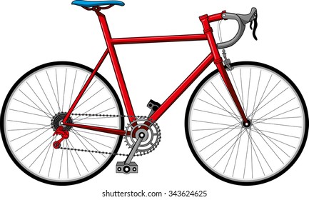 red racing bicycle