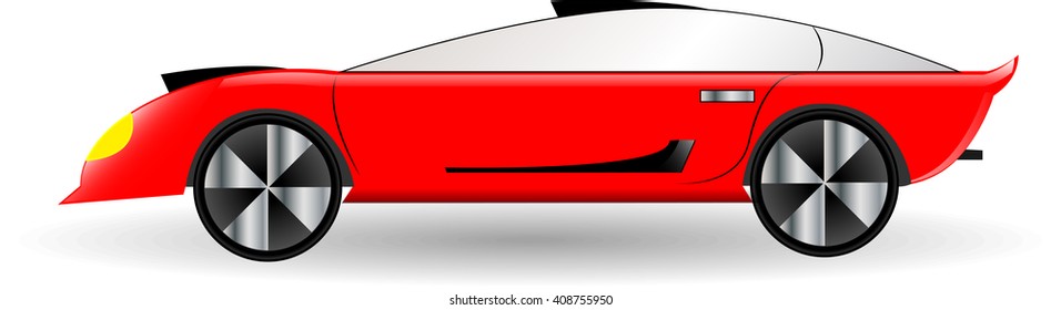 Red Racing Car On White Background Stock Vector (Royalty Free ...