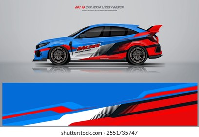 Red Racing Car wrap livery Design vector file eps 10 printable file below