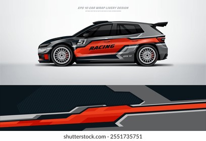 Red Racing Car wrap livery Design vector file eps 10 printable file below