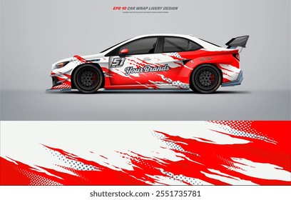 Red Racing Car wrap livery Design vector file eps 10 printable file below