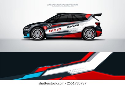 Red Racing Car wrap livery Design vector file eps 10 printable file below