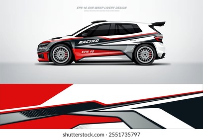 Red Racing Car wrap livery Design arquivo vetorial eps 10 arquivo imprimível abaixo