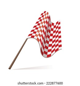 red racing flag, checkered flag, fans flag