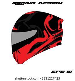 red racing helmet wrap sticker design and tril helmet