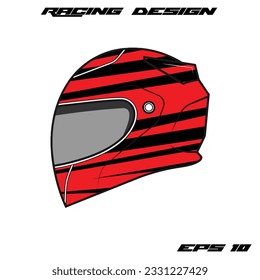 red racing helmet wrap sticker design and tril helmet