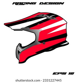 red racing helmet wrap sticker design and tril helmet