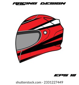 diseño de pegatinas de casco rojo y casco de tril