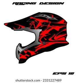 diseño de pegatinas de casco rojo y casco de tril
