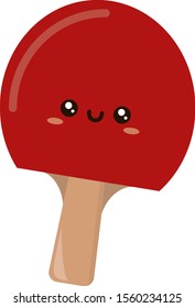 Red racket, illustration, vector on white background.