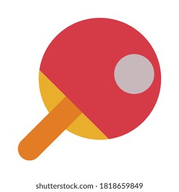 Red Racket zum Spielen von Tischtennis oder Ping Pong Flat Style Vektorgrafik auf weißem Hintergrund