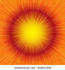 Red Radial Burst Orange Background Speed Lines Graphic Effect