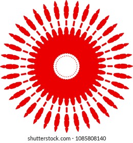 Red radial concentric element